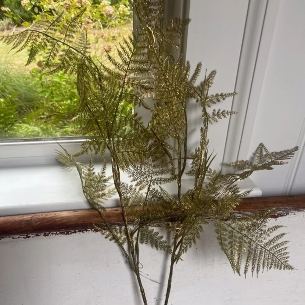 Anthropologie Gold Faux Fern Branch (One)